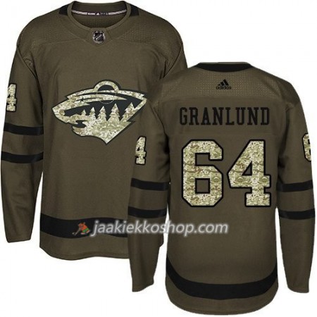 Miehille NHL Minnesota Wild Pelipaita Mikael Granlund 64 Adidas 2017-2018 Camo Vihreä Authentic